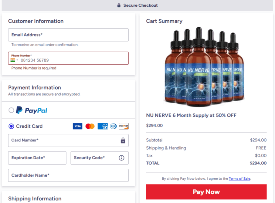 Nu Nerve Checkout